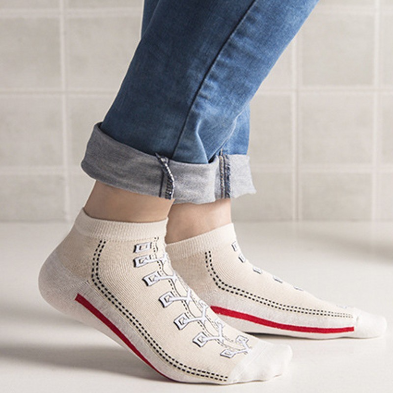 2021 Mới Nam Cotton Thuyền Tất Thời Trang Ngộ Nghĩnh Giày Vớ Thể Thao Đại Học Phong Cách Cặp Đôi Vớ Vải Nữ Thuyền Vớ Khỏa Thân Tất Color: Gray