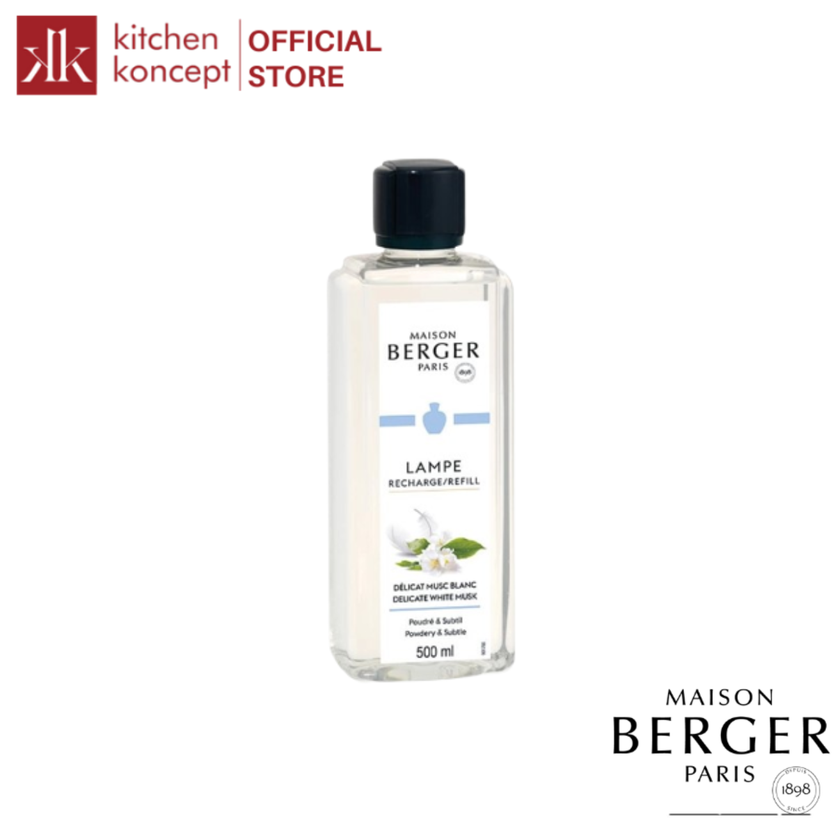 Maison Berger - Tinh dầu đèn xông hương Delicate White Musk - 500ml