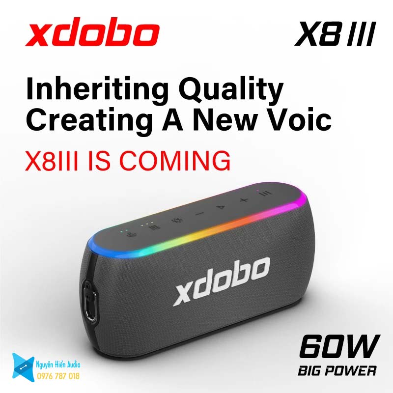 Loa Xdobo X8iii 60W siêu trầm Bluetooth 5.3 hàng chính hãng