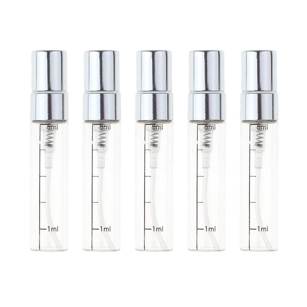 10x Empty 5mL Mini Glass Refillable Fragrance Bottles Perfume Scent Vials