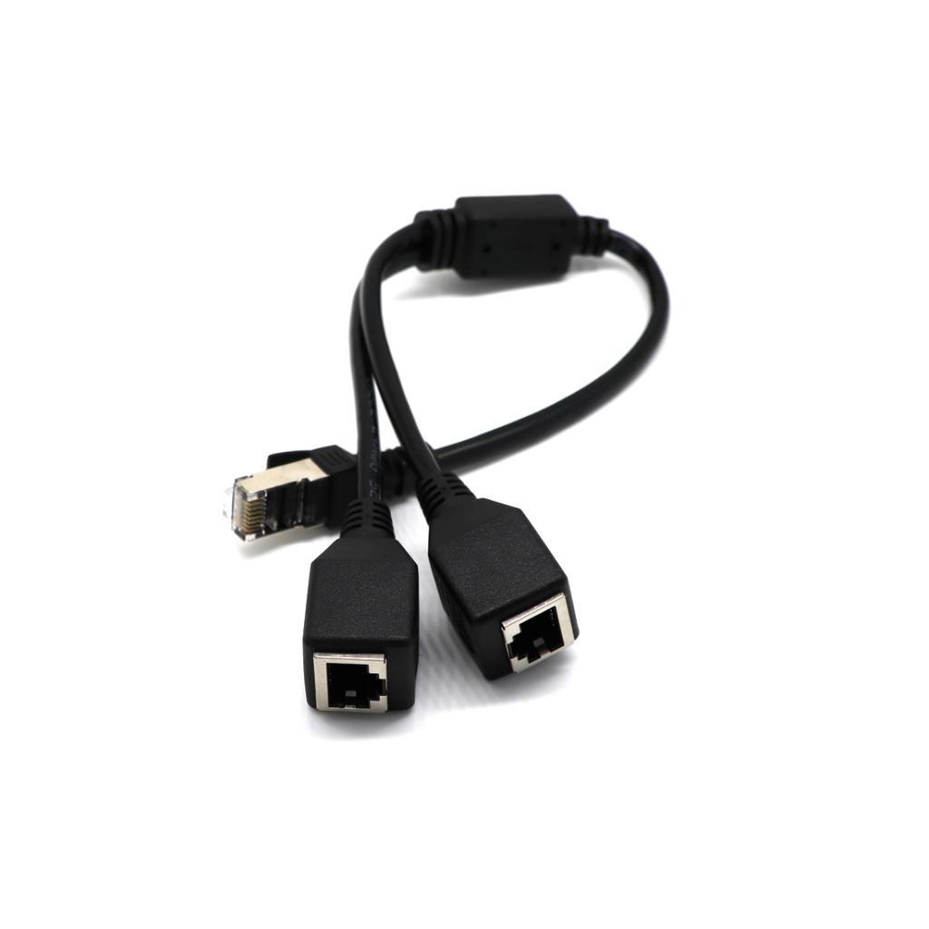 RJ45 Network Y Splitter Adapter, 1 RJ45 Female to 2 RJ45 Female Network Splitter Adapter, LAN Connector, Suitable for Super Category 5 6 Ethernet