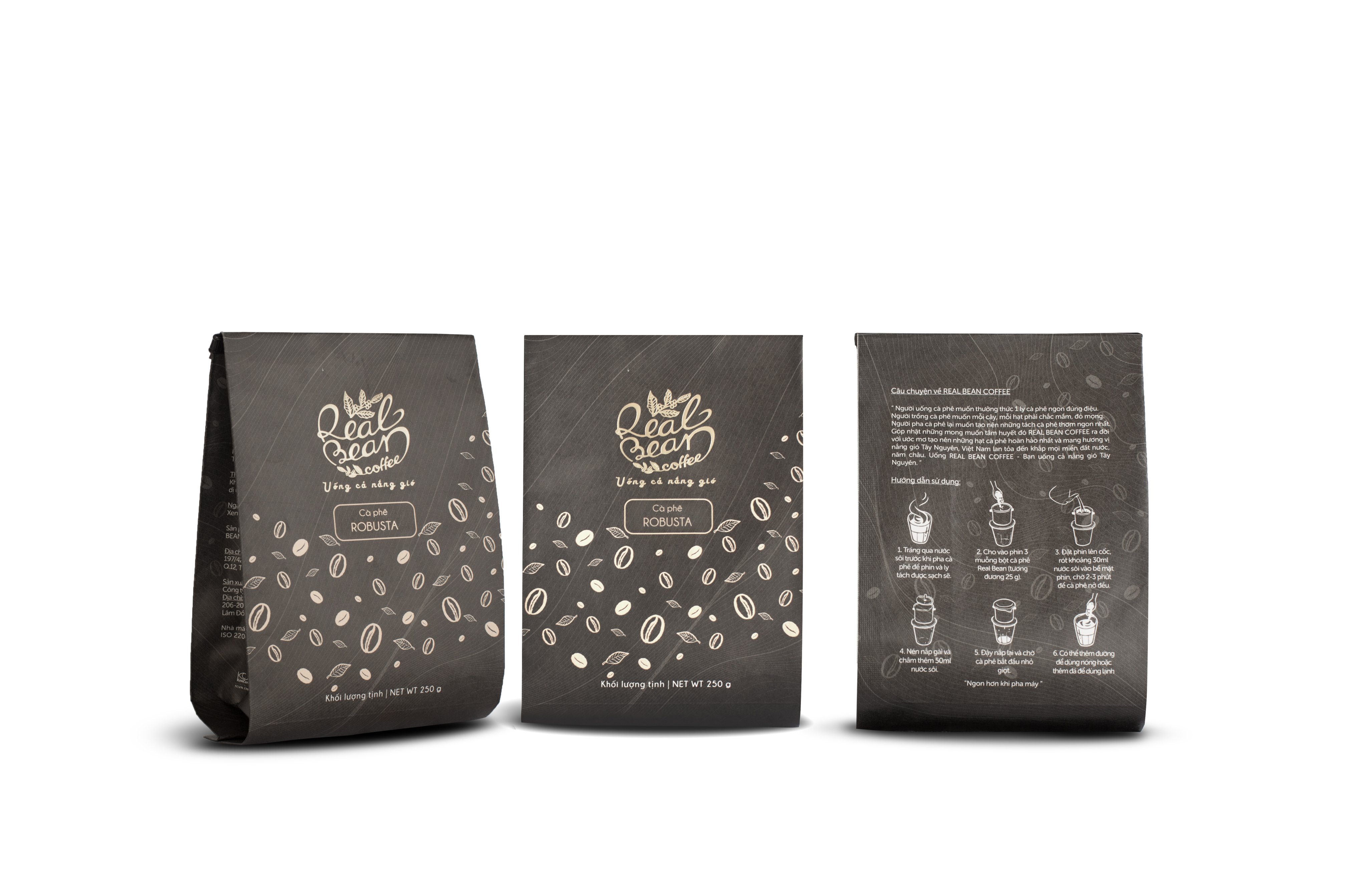 Cà Phê Robusta Rang Xay Nguyên Chất 100% Real Bean Coffee