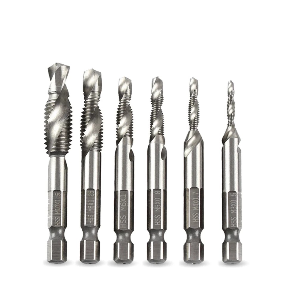 Bộ 6 Mũi Khoan Taro HSS 4341 Tạo Ren Cao Cấp, giúp tiết kiệm thời gian thi công, tiết kiệm chi phí M3, M4, M5, M6, M8, M10