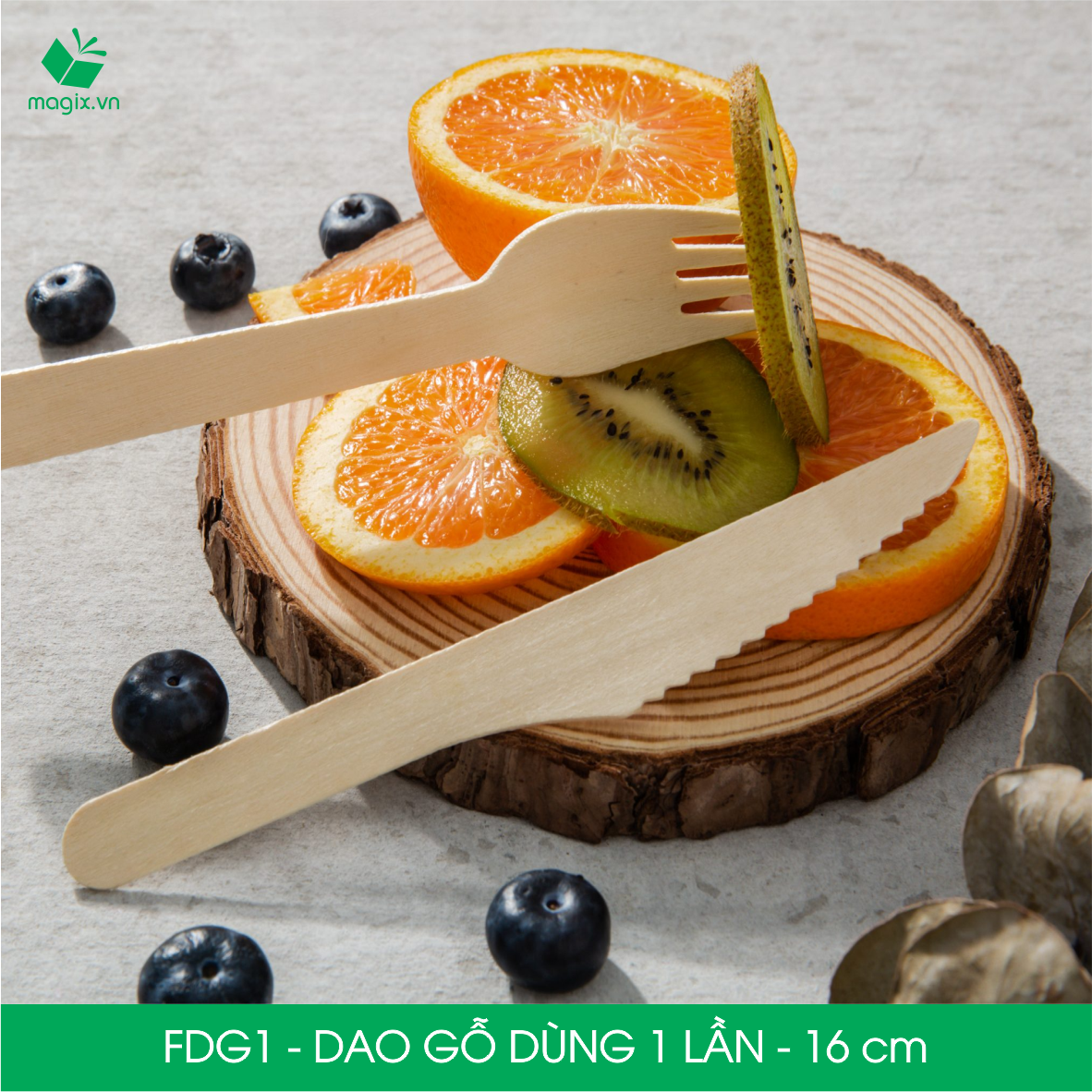FDG1 - Combo 100 Dao gỗ dài 16 cm dùng 1 lần tiện lợi thân thiện môi trường
