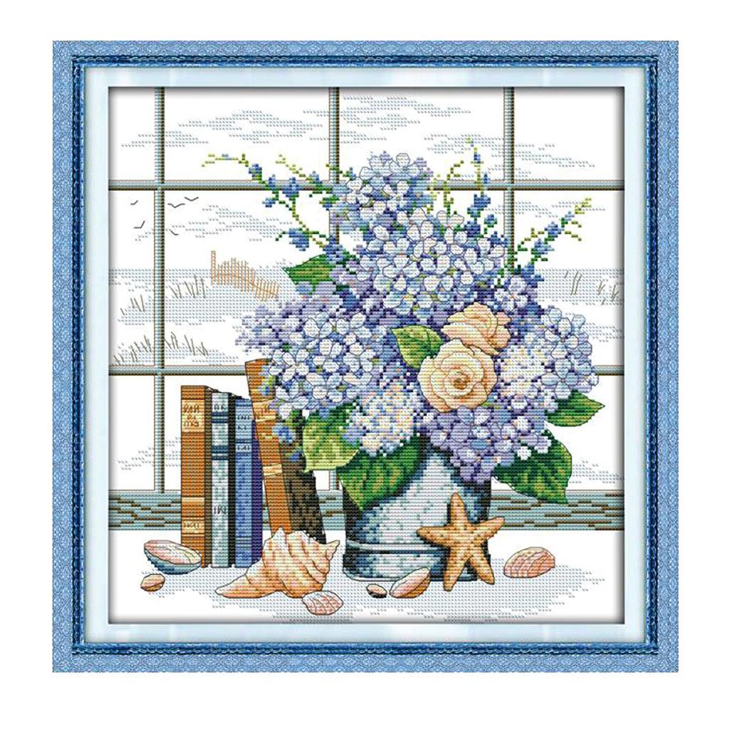 Stamped Cross Stitch Kits Printed Windowsill Patterns for Beginners Adults