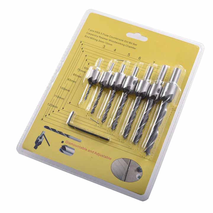 Bộ 7 Mũi Khoan Mồi Bắt Âm Vít Trên Gỗ Từ 3mm Đến 10mm