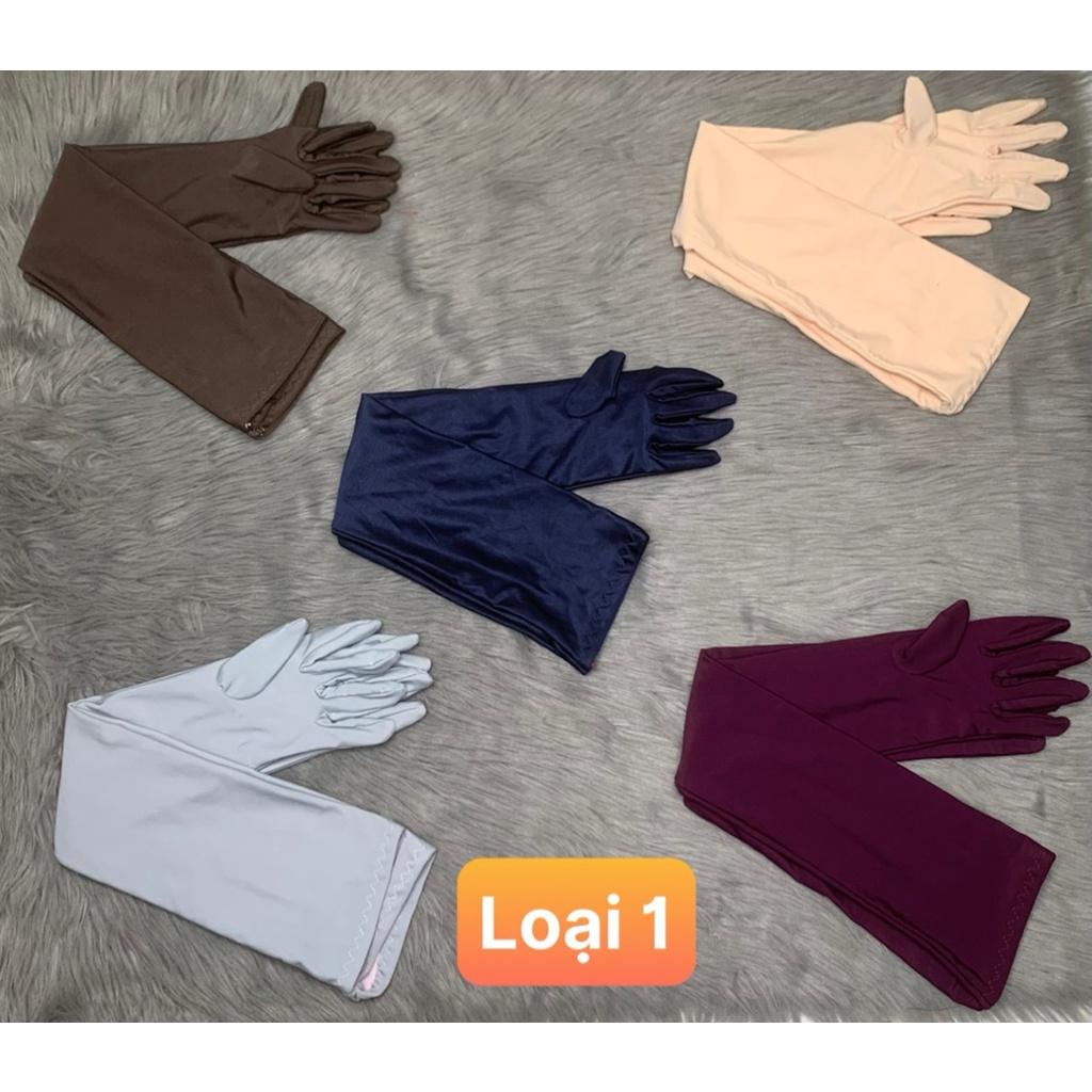 Combo 5 đôi găng tay , dài 65cm , thun lạnh 4 chiều ' chống nắng , cao cấp , màu trơn, giao 5 màu ngẫu nhiên , ảnh