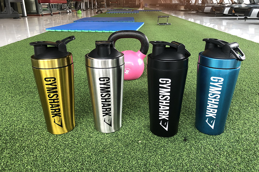 Bình Lắc Shaker - Bình Nước Inox Gym Shark Tập GYM (1 Lớp Không Giữ Nhiệt)