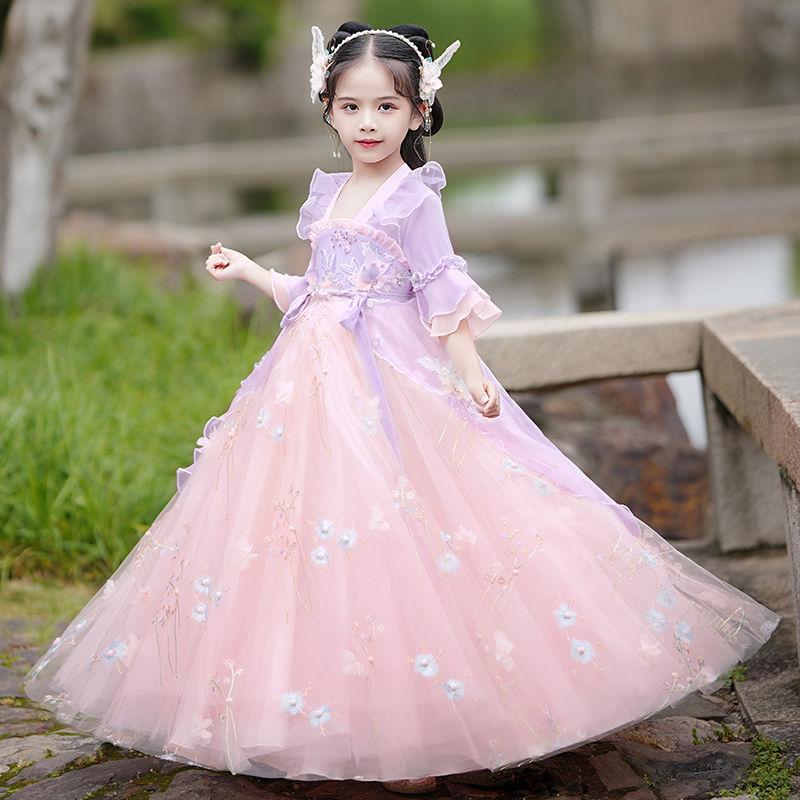 DONGSHOP Hanbok bé gái mùa hè 2023 trẻ em ăn mặc siêu tiên cổ trang váy cô gái Đường ăn mặc mùa hè ngắn tay áo
