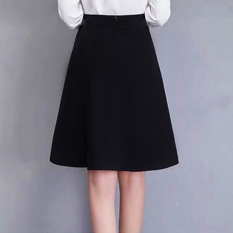Chân Váy Công Sở New Design Thiết Kế 2 Tầng Váy Xòe Tôn Dáng Midi Che Khuyết Điểm, Vải Tốt Màu Đen Co Giãn Mặc Mát