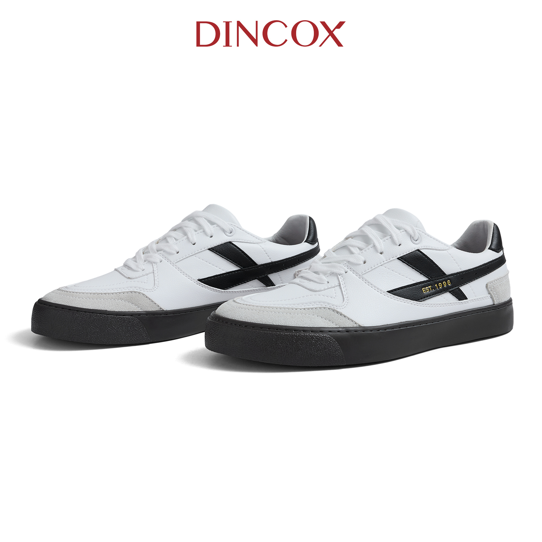Giày Da Sneaker Nam Nữ DC39 Oreo Dincox Shoes Đế Bằng - Microfiber Leather