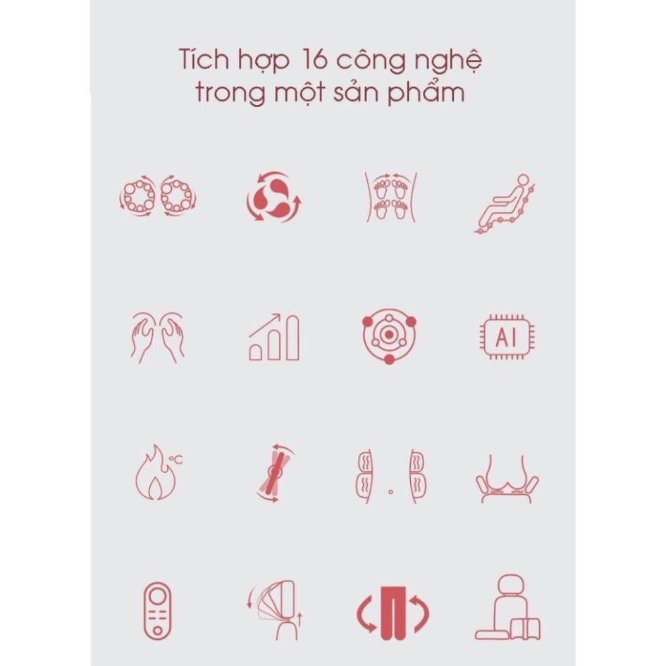 Ghế massage toàn thân nhập khẩu, mát xa trị liệu hồng ngoại cổ, lưng, bàn chân