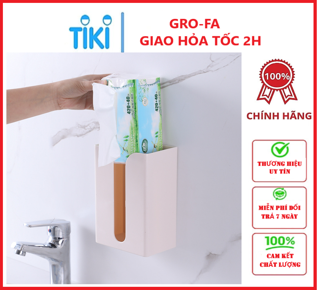 Hộp Đựng Khăn Giấy Dán Tường Tiện Dụng - Chính Hãng GROFA