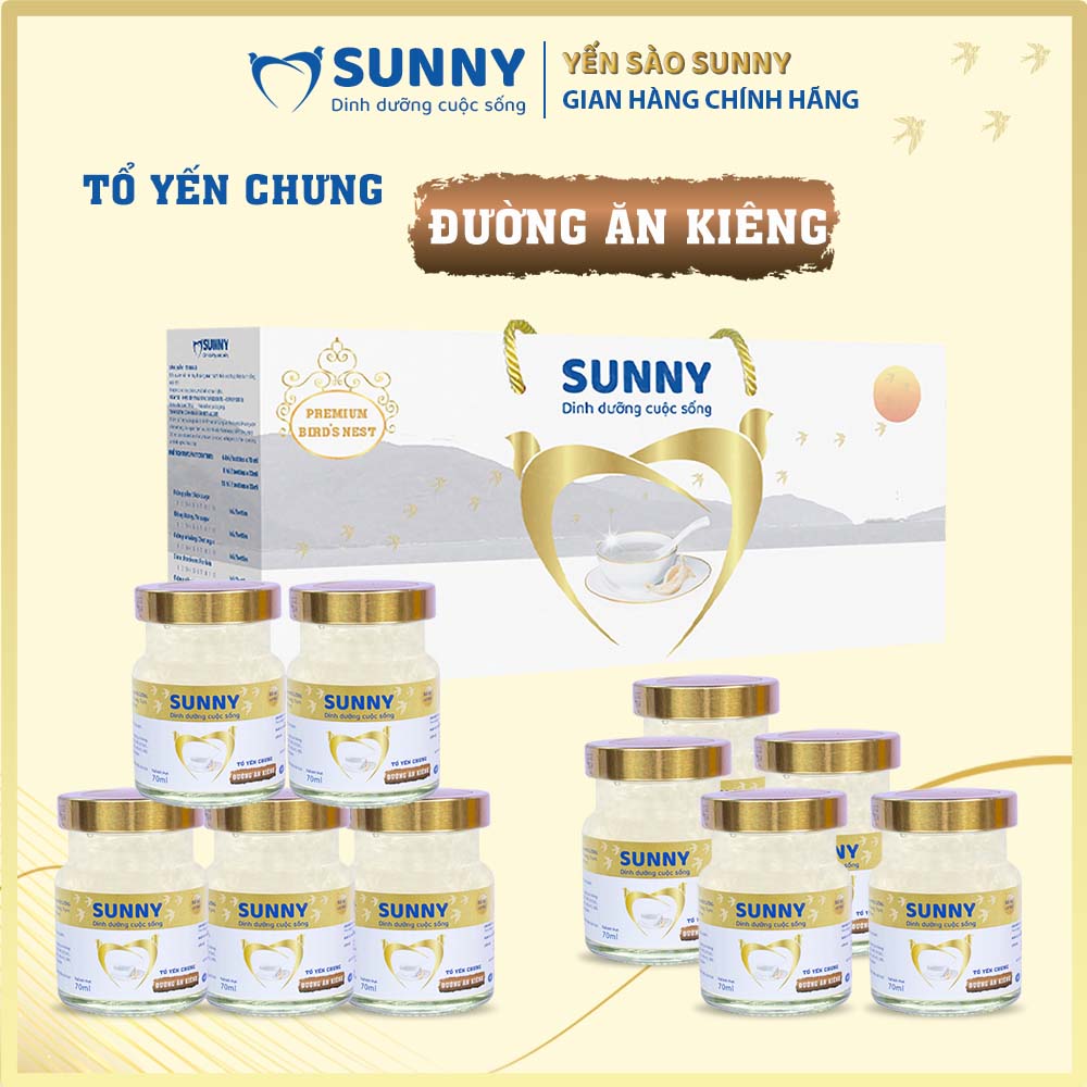 [Hộp 10 hũ] Yến sào ăn kiêng - Yến Sào Khánh Hòa chưng sẳn - 25% Yến thô - 70ml/hũ - Yến sào SUNNY