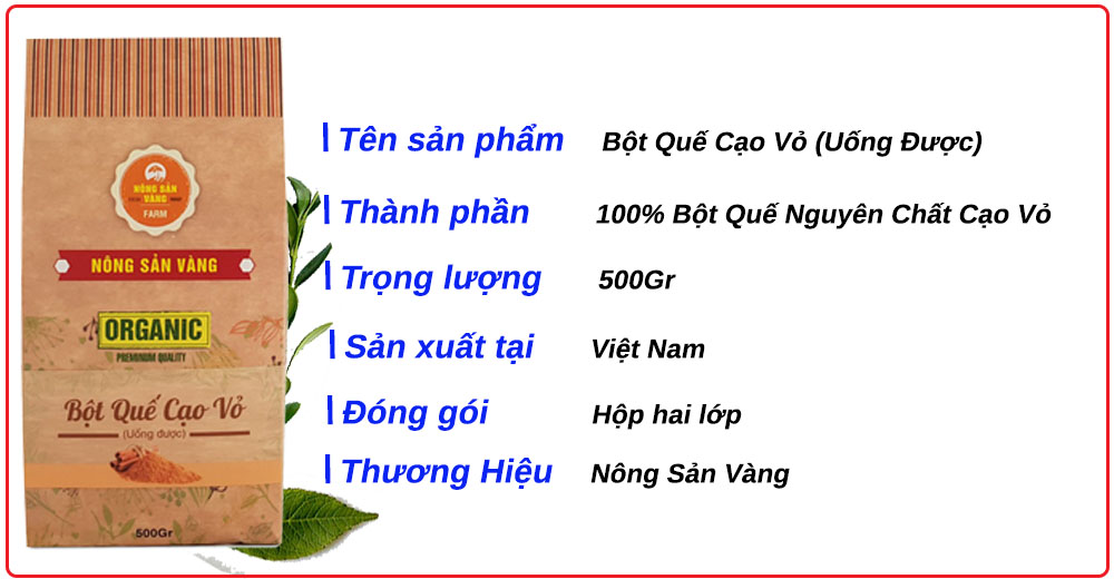 Bột Quế Nguyên Chất Cạo Vỏ (Uống) 500gr, làm bánh, nấu ăn, pha chế nước uống, giảm cân, giảm mỡ bụng