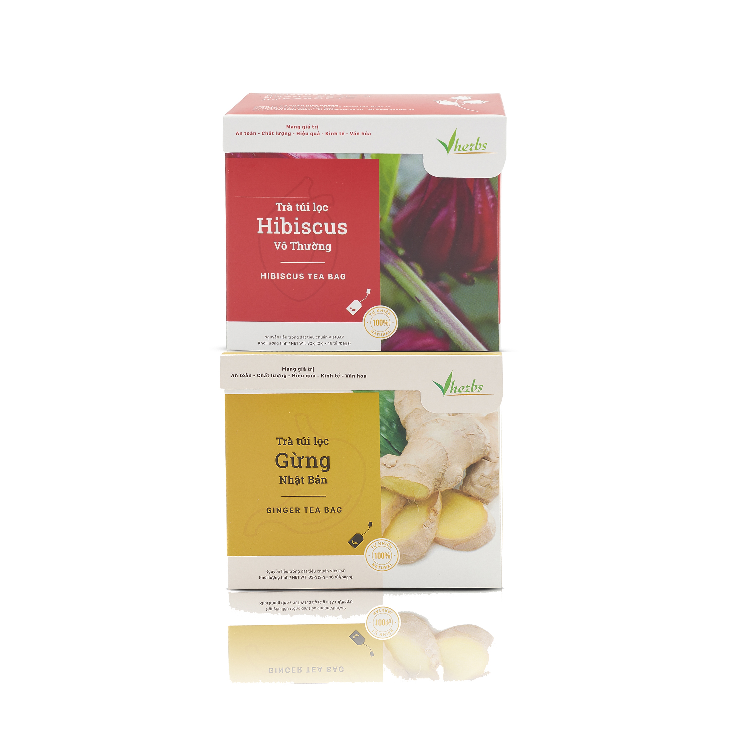 Combo TRÀ HIBISCUS VÔ THƯỜNG giúp giảm cân và TRÀ GỪNG NHẬT BẢN giải cảm