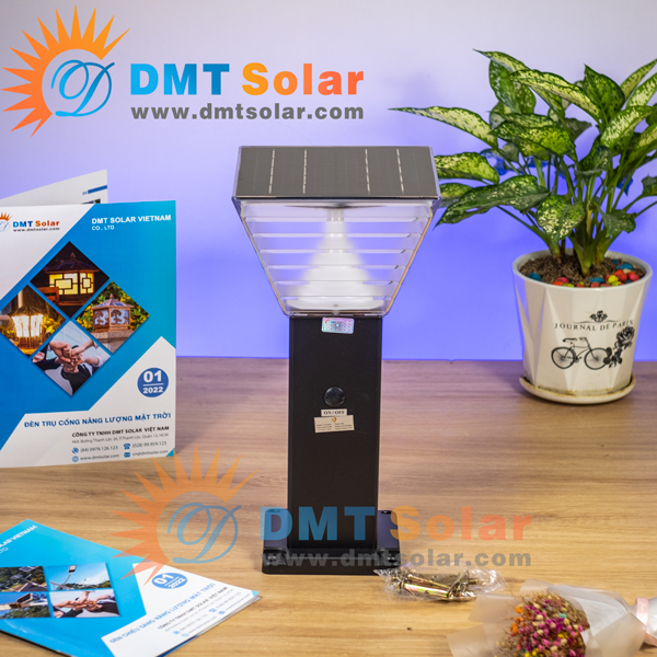 Đèn trụ sân vườn vuông năng lượng mặt trời DMT-TS05N