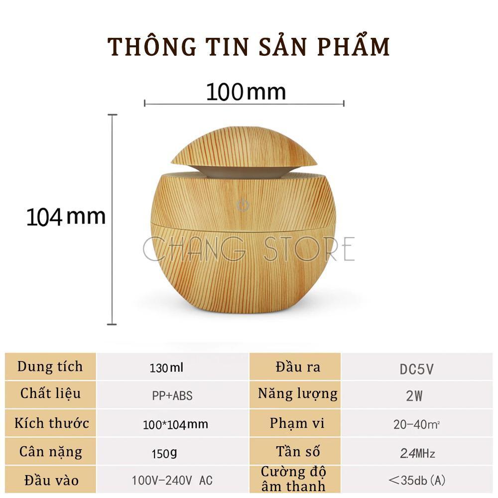 Máy Phun Sương Tạo Ẩm, Máy Khuếch Tán Tinh Dầu Vân Gỗ Nhỏ + Tặng Lọ Tinh Dầu 10ml Nguyên Chất