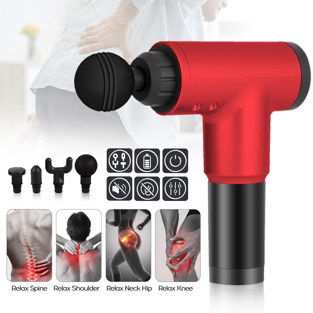 Máy Massage Cầm Tay Tiện Lợi 4 Đầu 6 Tốc Độ Rung Giúp Giãn Cơ Bắp, Thư Giãn, Lưu Thông Máu Hiệu Quả.