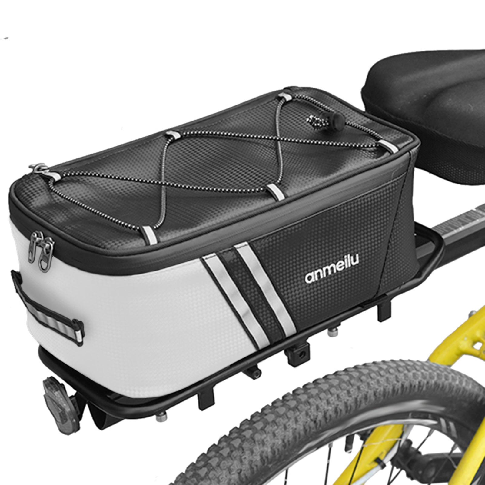 Túi đựng đồ 7L sau xe đạp một ngăn chính, một túi có dây kéo và dây đàn hồi có thể điều chỉnh, chống nước