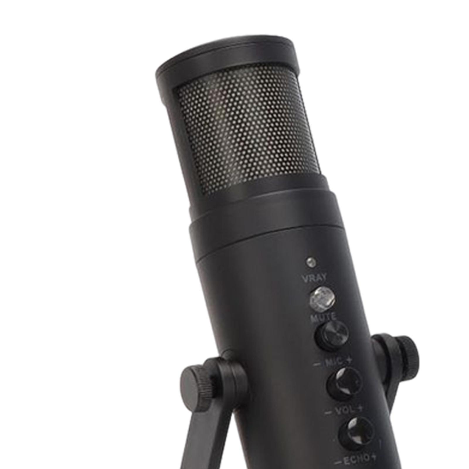 USB Computer Microphone Cardioid  Work Mic Condenser Microphone for PC Laptop Desktop with RGB Light Mute Button