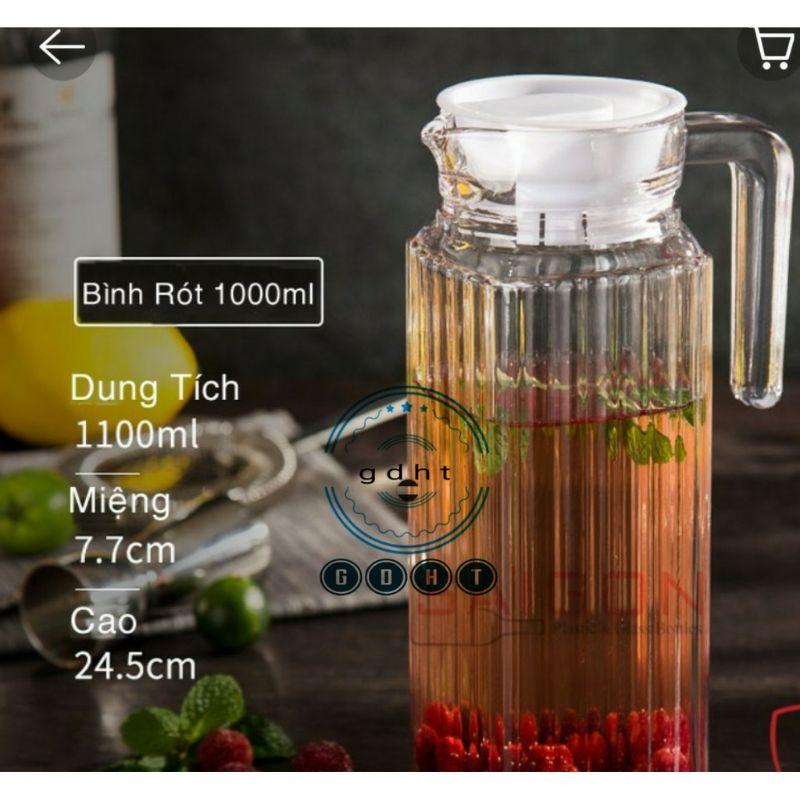 bình thủy tinh đựng nước 1100ml ( để được tủ lạnh )