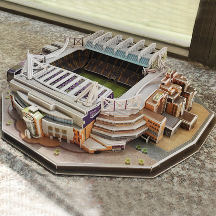 Đồ chơi lắp ráp Giấy 3D Mô hình Sân Vận Động Stamford Bridge Chelsea - Tặn kèm đèn LED
