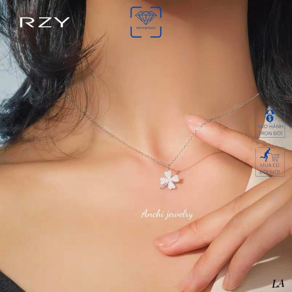 Vòng cổ cỏ 4 (bốn) lá nữ bạc nguyên chất đeo không đen - Anchi jewelry, quà 8 3