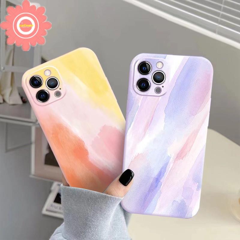 Watercolor Phone Case for Vivo Y12s Y31 2021 Y91 Y93 Y95 Y20i Y11 Y20 Y12 Y12i Y17 Y15 Y30 Y50 Y53 Y30i Y91C Y20s Y51 2020 Gradient Matte Soft Silicone Back Cover - Y3