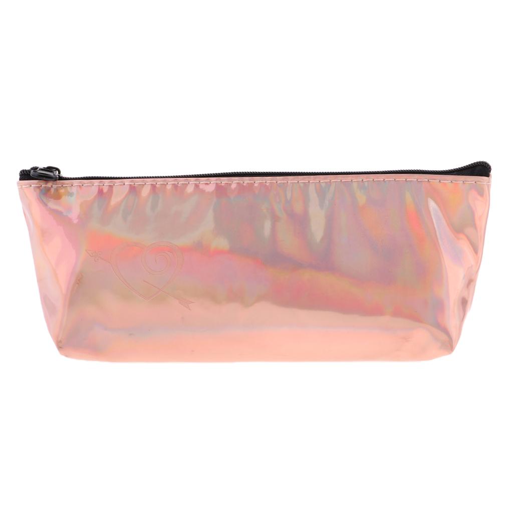 2xSoft Zipper Pencil Case Pen Case Cosmetic Makeup Case Wallet Purse Gold
