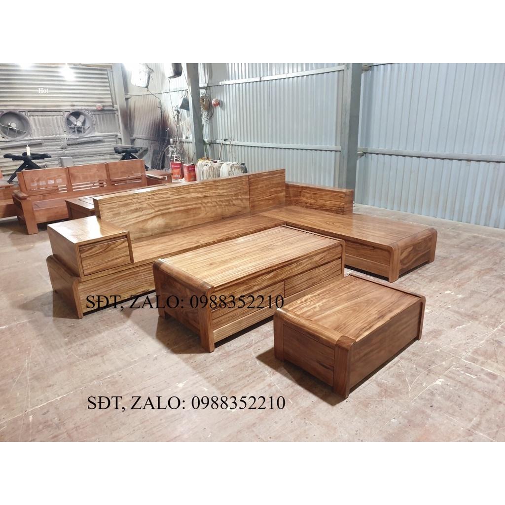 Bộ bàn ghế góc gỗ hương phòng khách