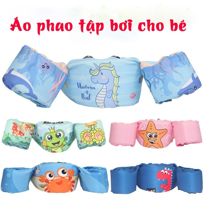 Phao tập bơi liền thân, phao tay đỡ ngực cho bé trai bé gái từ 3 đến 12 tuổi chất liệu cao cấp mềm mại