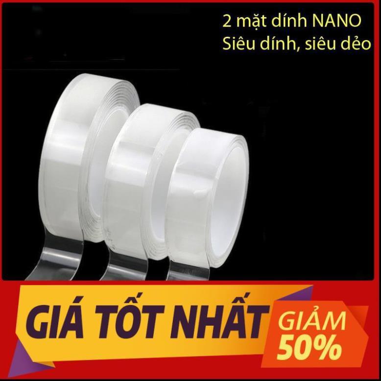 Băng keo 2 mặt đa năng siêu dính chắc bản 3m silicon trong suốt dán hai tường