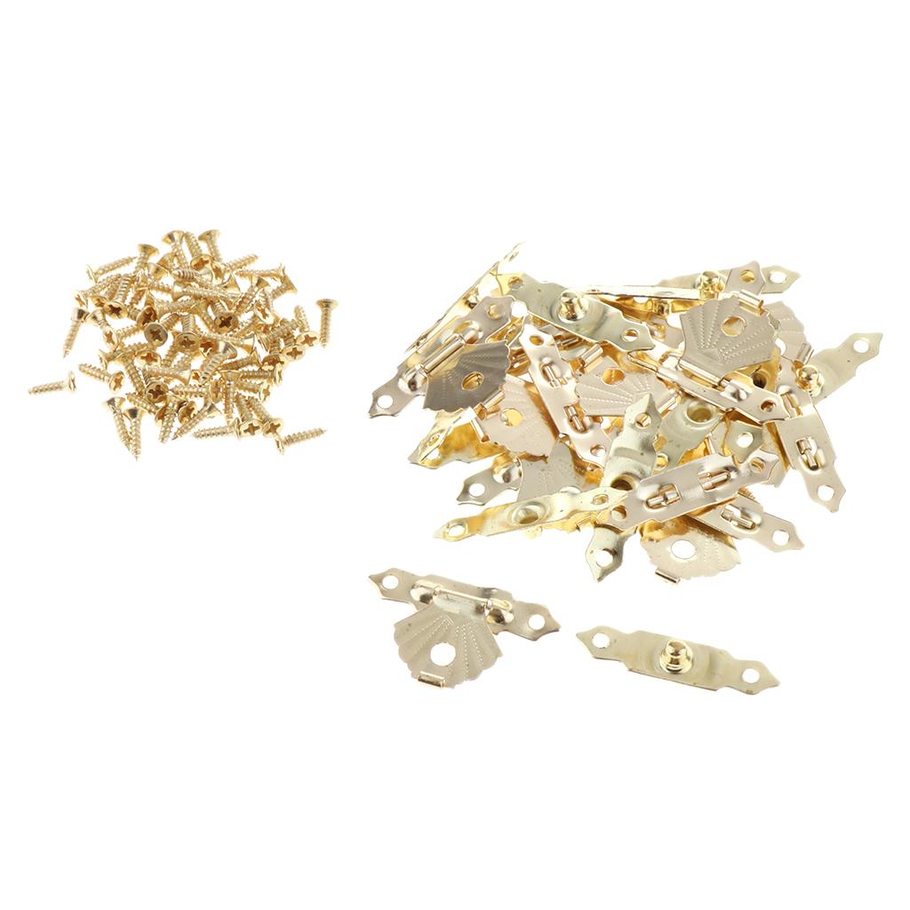 12pcs Jewelry Box Antique Buckle Wooden Box Latch Decorative Hasp Latch Buckle with Screws