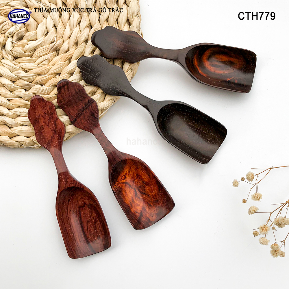 Thìa Gỗ Xúc Trà/Đồ Khô/Decor HAHANCO_Gỗ Trắc Cẩm Lai Cao Cấp