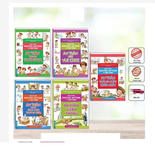 Combo 5 Cuốn - Sách tranh Giáo dục an toàn cho học sinh (cẩm nang an toàn cho bé)