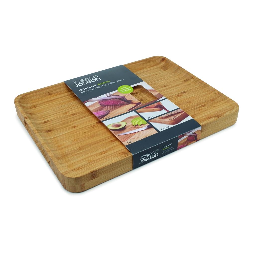 Joseph Joseph - Thớt tre cao cấp Cut &amp; Carve Bamboo Chopping Board 601428