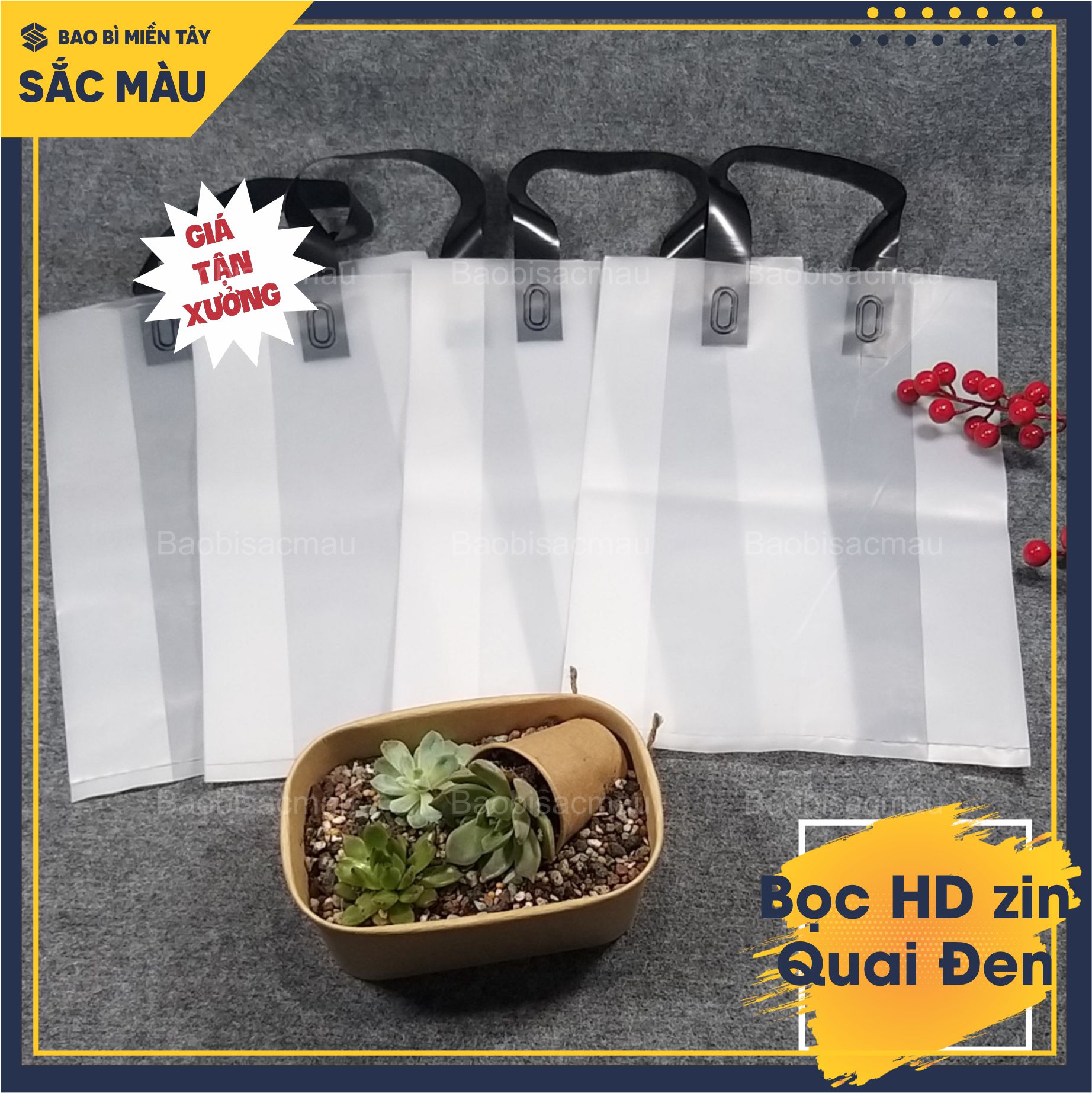 1 Kg Túi HD ZIN QUAI ÉP - HD Zin mờ màu trắng quai màu đỏ, xanh, hồng, đen đựng quần áo, mỹ phẩm, nước hoa...FULL SIZE