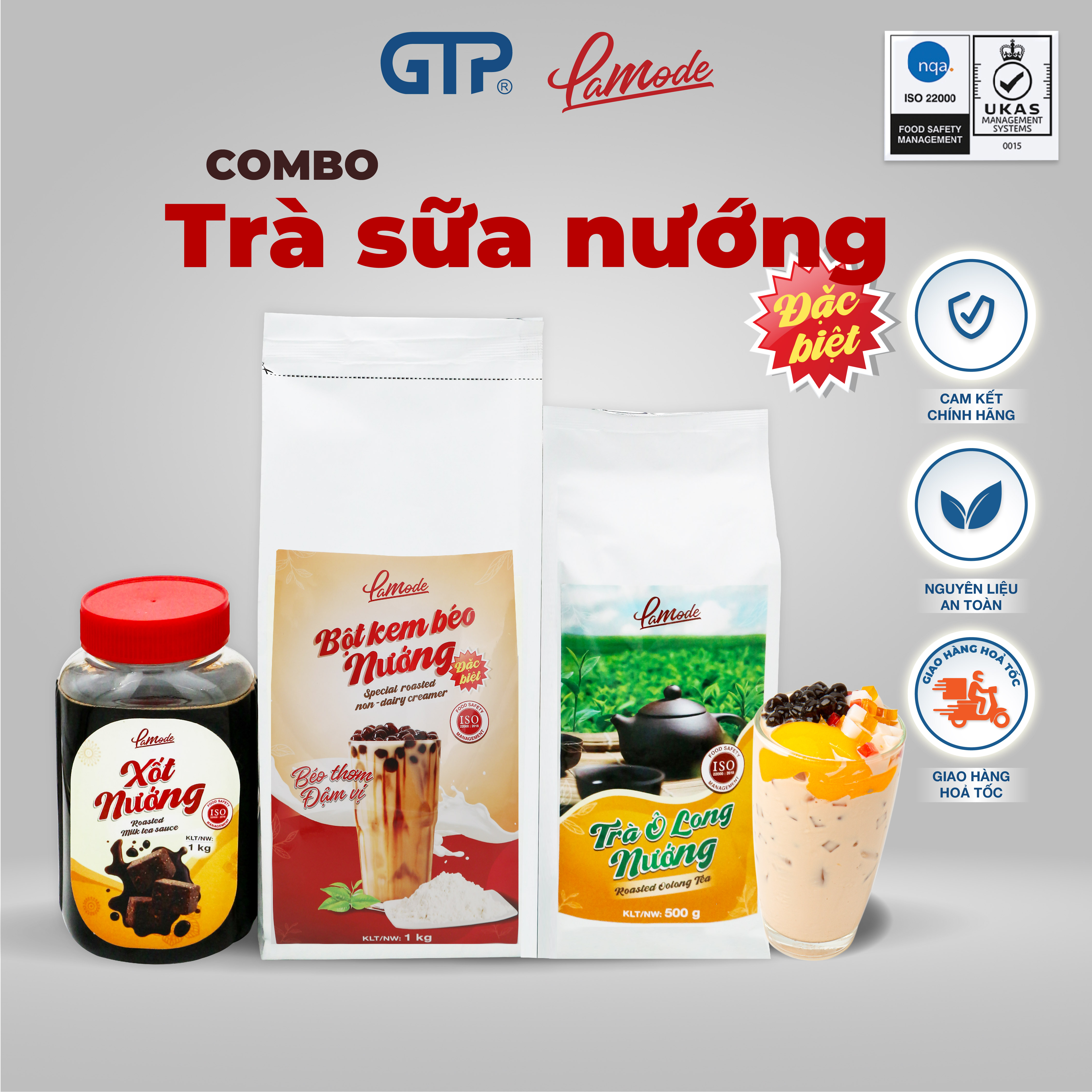 Combo Trà sữa nướng Lamode (Đặc biệt) - trà sữa vừa đậm vị béo, thơm hương trà quyện đậm đà của đường đen