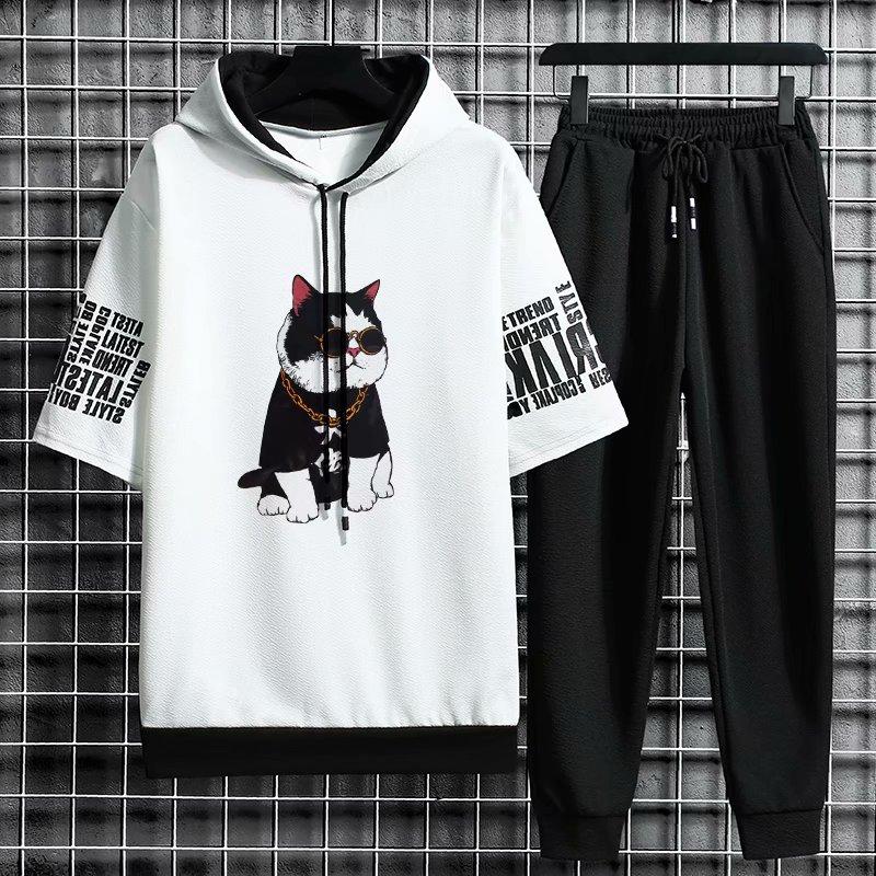 Bộ Đồ Thể Thao 6 Màu In Hoạt Hình Kiểu Hàn Quốc Thời Trang Mùa Hè 2021 Cho Nam