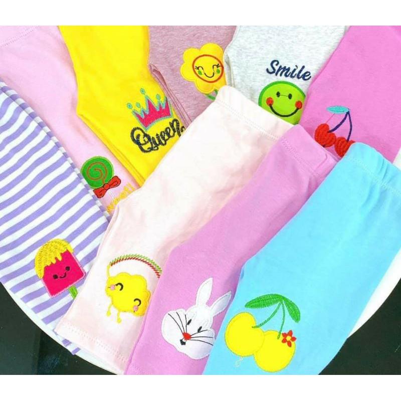 Quần legging lửng xuất dư thêu hình cho bé gái