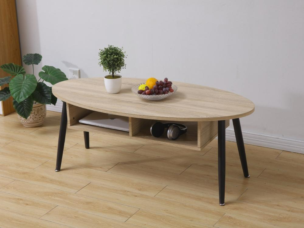 Bàn Cà Phê MARIBO Phòng Khách Màu Gỗ Tự Nhiên, Chân Sắt Sơn Tĩnh Điện Đen | Index Living Mall | Nội Thất Nhập Khẩu Thái Lan - Phân Phối Độc Quyền Tại Việt Nam