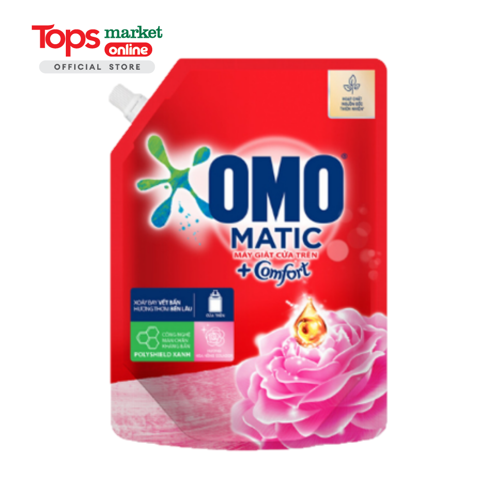 Nước Giặt OMO Matic Cửa Trên Hương Hoa Hồng Túi 3.6KG