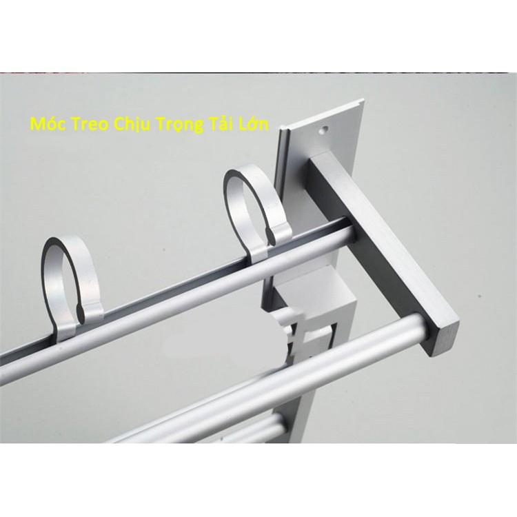Giá kệ nhà tắm 2 tầng hợp kim nhôm cao cấp - giá để đồ nhà tắm - giá treo khăn nhà tắm cao cấp - ke nha tam