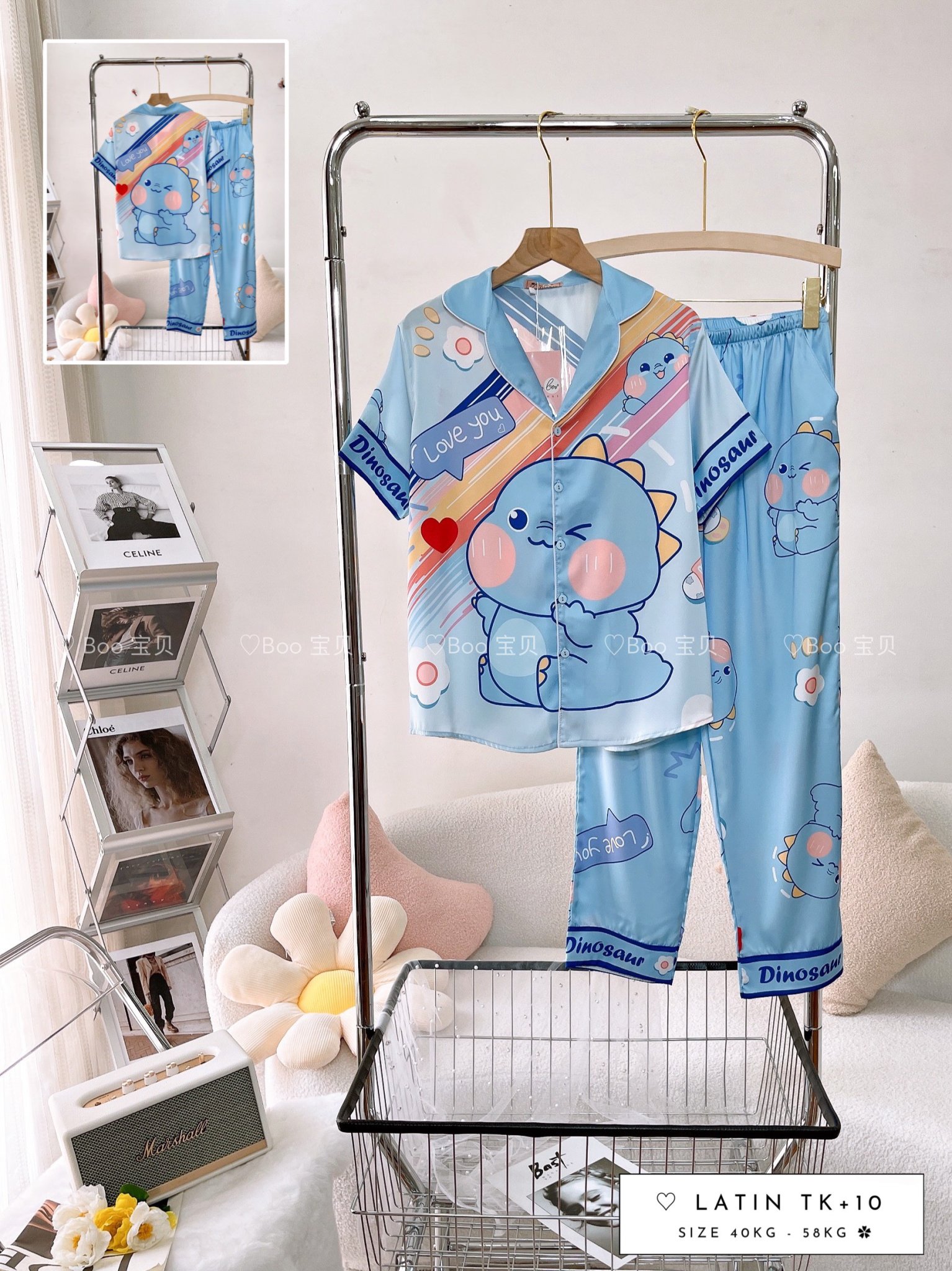 Đồ Bộ Pijama Nữ Chất Lụa Latin Cao Cấp Thiết Kế - Mã 11