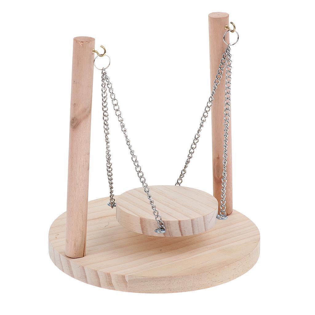Wood Bird Perch Swing for Pet Parrot Canary Finch Pigeon Hamster Mice Gerbil