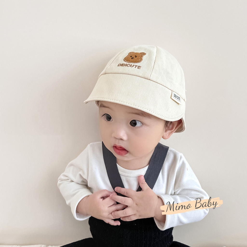 Mũ nón bucket thêu hình gấu style hàn quốc đáng yêu cho bé MH227 Mimo Baby