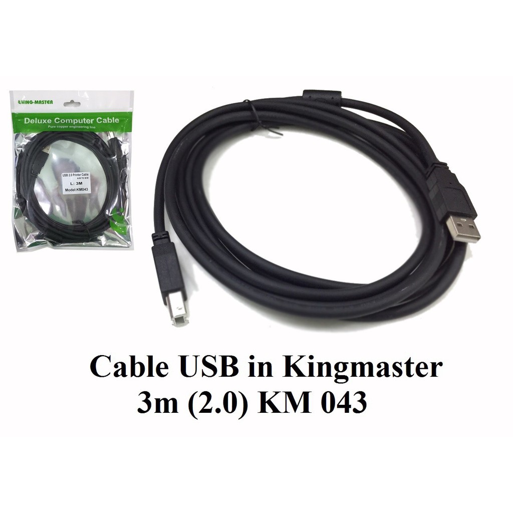 Cable USB in Kingmaster 1.5m ( 2.0) KM 042,3M KM043, 5M KM044, 10M KM045, CÁP MÁY IN, CÁP USB SỬ DỤNG CHO MÁY IN, CÁP USB, CÁP KẾT NỐI MÁY TÍNH VÀ MÁY IN-HÀNG CHÍNH HÃNG