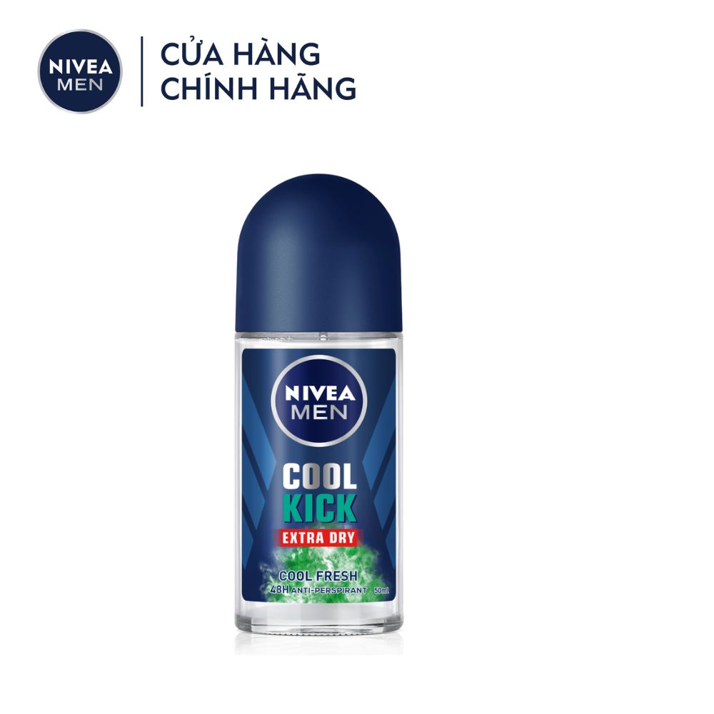 Lăn ngăn mùi NIVEA MEN Cool Kick Mát Lạnh - Siêu Khô Thoáng - 83188