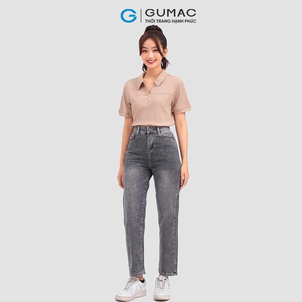 Áo polo GUMAC ATC11044 khóa kéo trẻ trung